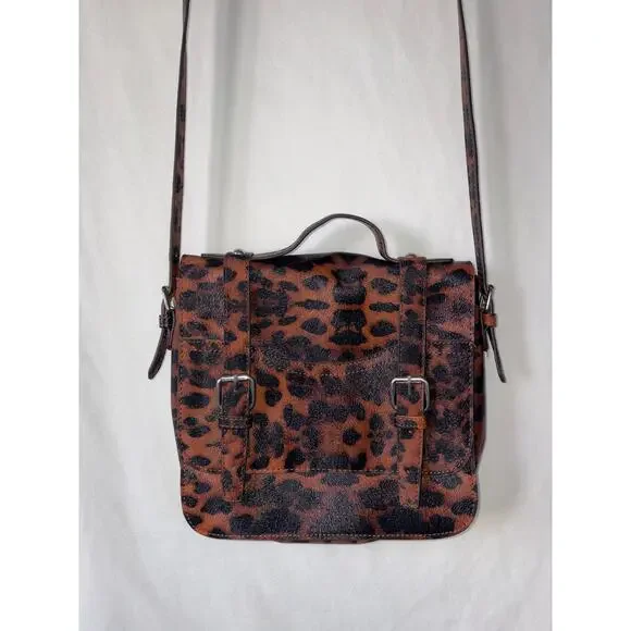 Animal Print Purse Womens Crossbody Top Handle Bag Adjustable Medium Easy Care - Picture 8 of 10